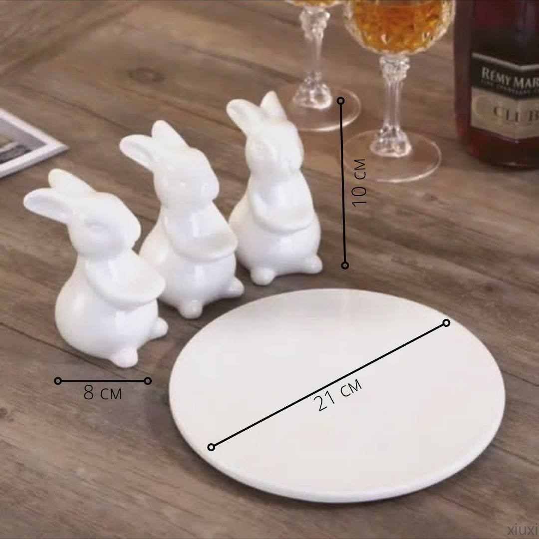 Керамическая закусочная тарелка Honey Bunny, 21 см, белый/декор